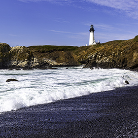 Yaquina Head Lighthouse near Newport in Oregon